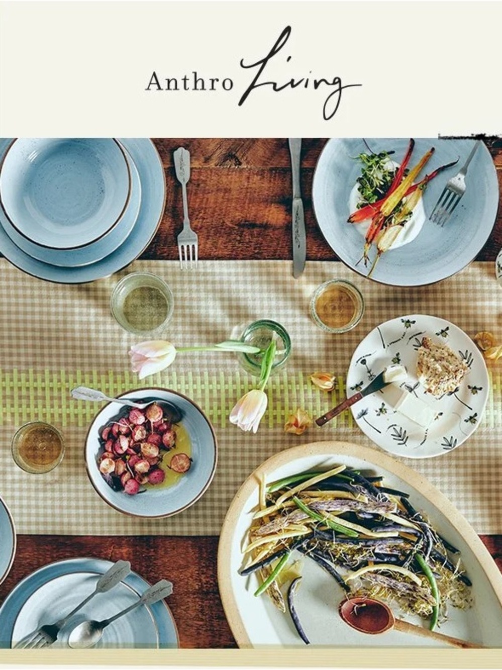 New🌟Anthropologie-Posie Gingham Table Runner